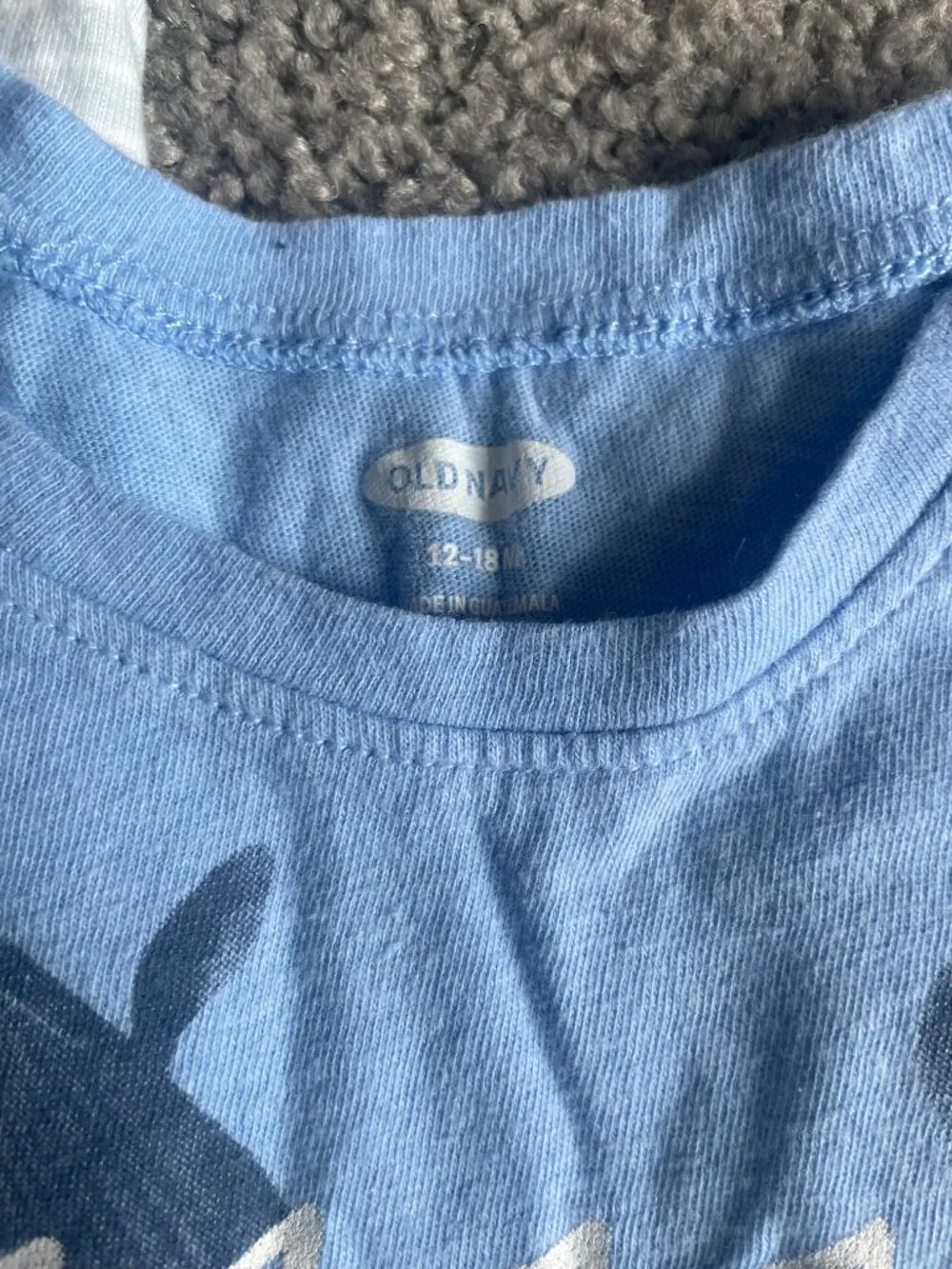 Baby Boy 12m Shirt Bundle | Old Navy & Carter's Blue/Gray Tops Summer Casual